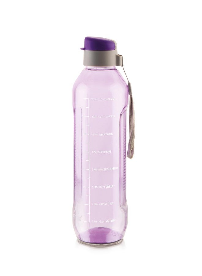 ATTRO Ultra Pro Motivational 1.5-Liter BPA-Free Water Bottle with Leak-Proof Flip-Top Cap, Nylon Strap and Stylish Color for Daily Hydration- Violet - Image 1